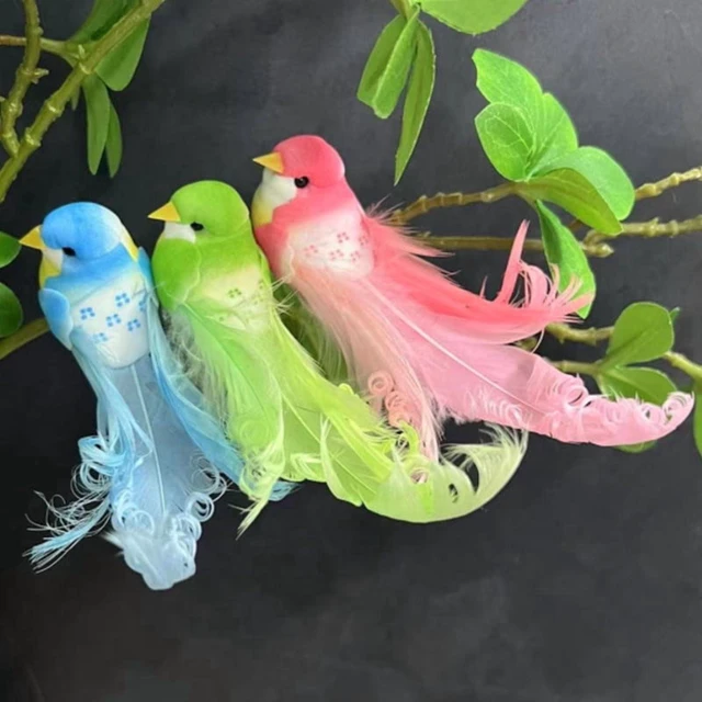 Alt view image 5 of 7 - 6Pcs/Set Foam Artificial Bird Hanging Ornaments 6 Colors Polyurethane Decorative Birds for Home Garden Outdoor Simulation Birds