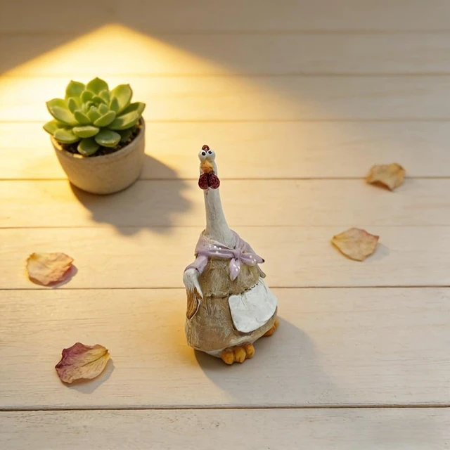 Main image of Rural style cute rooster and hen statues cartoon animal shapes fun garden decorations resin rural courtyard decorations study