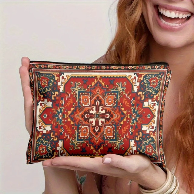 Alt view image 4 of 7 - Traditional Persian Carpet Pattern, Lightweight Zipper Design Toiletry Bag, Suitable for Travel and Daily Use