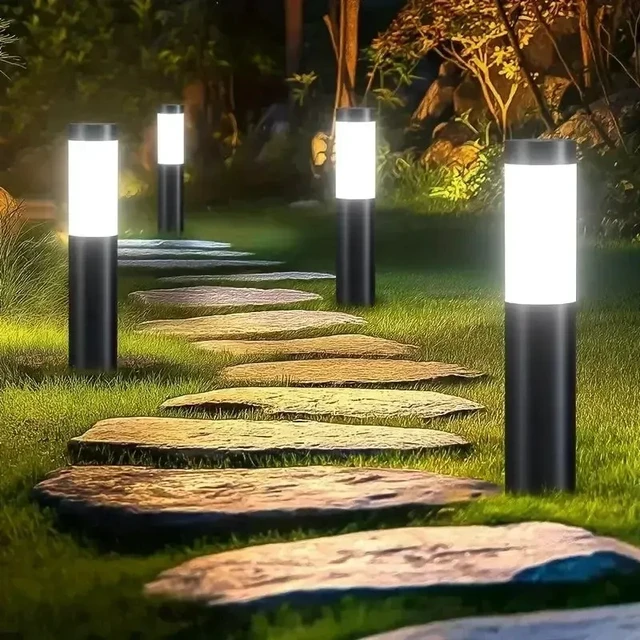 Alt view image 4 of 7 - Solar Powered LED Lawn Light with Automatic Switch Durable Metal Material Ground Plug-in Courtyard Path Lighting