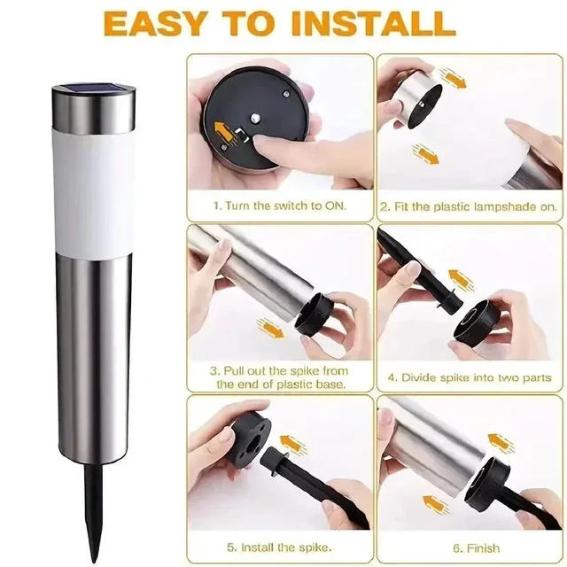 Alt view image 5 of 7 - Solar Powered LED Lawn Light with Automatic Switch Durable Metal Material Ground Plug-in Courtyard Path Lighting