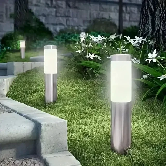 Alt view image 6 of 7 - Solar Powered LED Lawn Light with Automatic Switch Durable Metal Material Ground Plug-in Courtyard Path Lighting