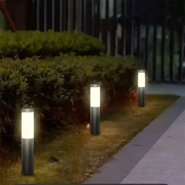 Alt view image 7 of 7 - Solar Powered LED Lawn Light with Automatic Switch Durable Metal Material Ground Plug-in Courtyard Path Lighting