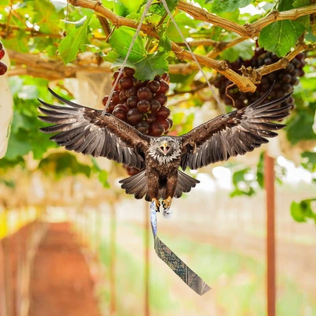 Alt view image 4 of 7 - Waterproof Bird Scarer Simulation Owl Bird Repellent Pest Control Artificial Scarecrow With Reflective