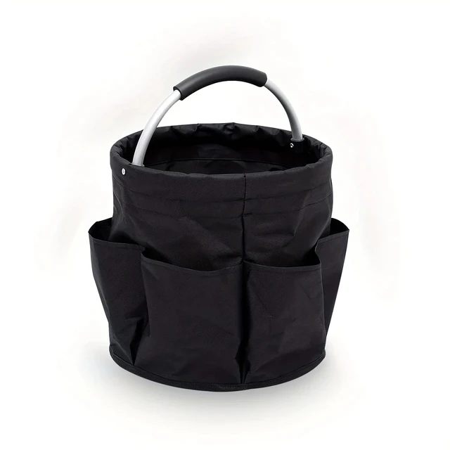 Alt view image 2 of 7 - 17L Large Folding Storage Basket, Picnic Tote & Outdoor Cleaning Caddy with Handle, Tool Bag Cleaning Supplies