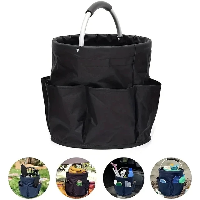 Alt view image 6 of 7 - 17L Large Folding Storage Basket, Picnic Tote & Outdoor Cleaning Caddy with Handle, Tool Bag Cleaning Supplies