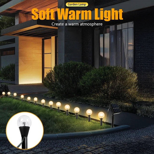 Alt view image 3 of 7 - Solar Flat Path Lights 20 Led Solar Bubble Ball Crystal Lights Solar Outdoor Landscape Lights for Garden Lawn Christmas Decor