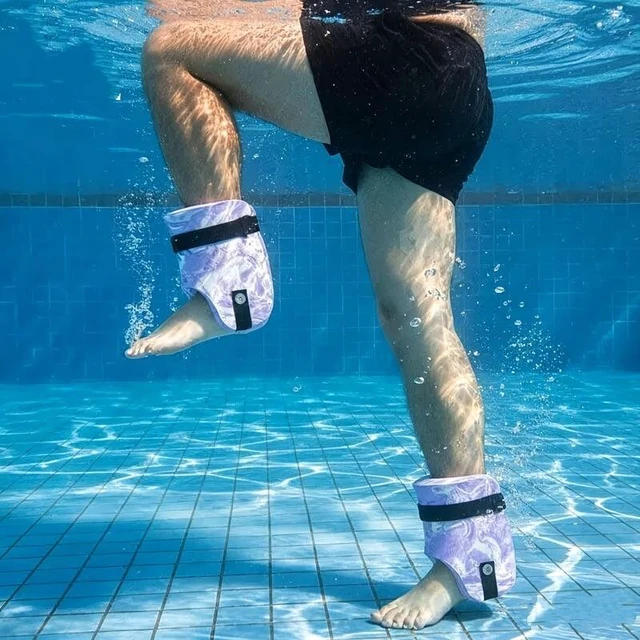Alt view image 2 of 7 - EVA Foam Ankle Flotation Cuffs Leg Float Bands Water Aerobics Swim Training Ankle Floaties for Pool Exercise Rehabilitation