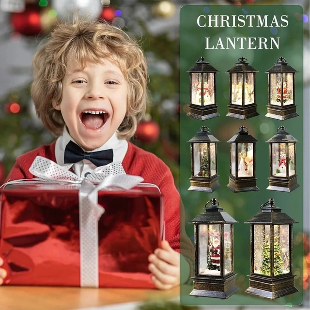 Alt view image 3 of 7 - Wind Lights Christmas Style Cartoon Santa Claus/Snowman Model Create Atmosphere Hanging Xmas Lanterns