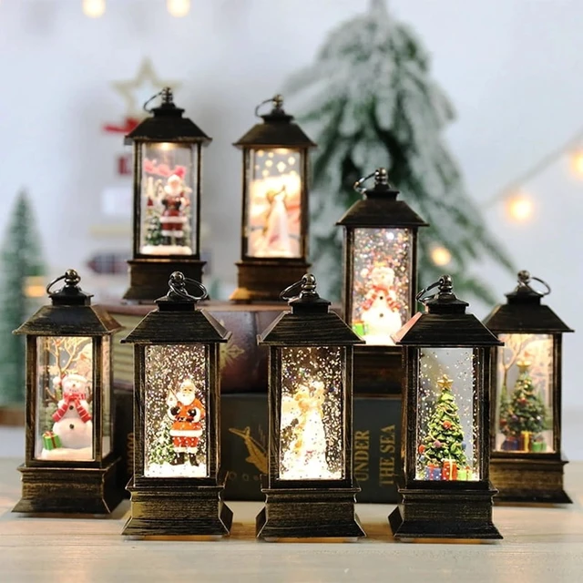 Alt view image 5 of 7 - Wind Lights Christmas Style Cartoon Santa Claus/Snowman Model Create Atmosphere Hanging Xmas Lanterns