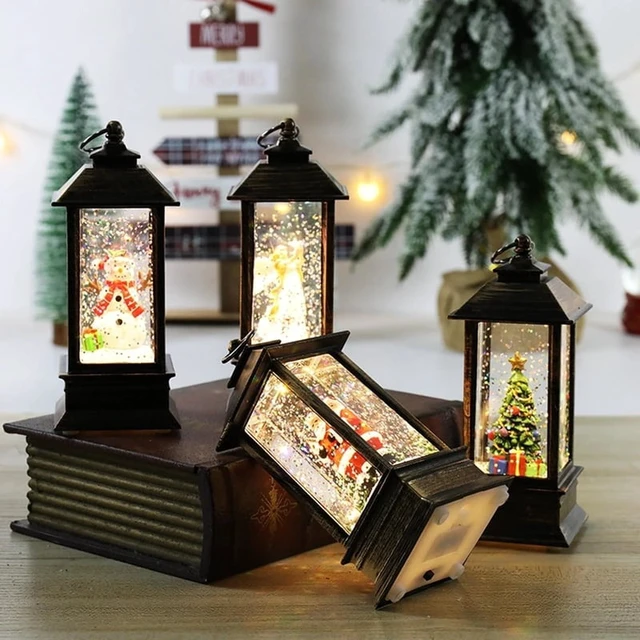 Alt view image 6 of 7 - Wind Lights Christmas Style Cartoon Santa Claus/Snowman Model Create Atmosphere Hanging Xmas Lanterns