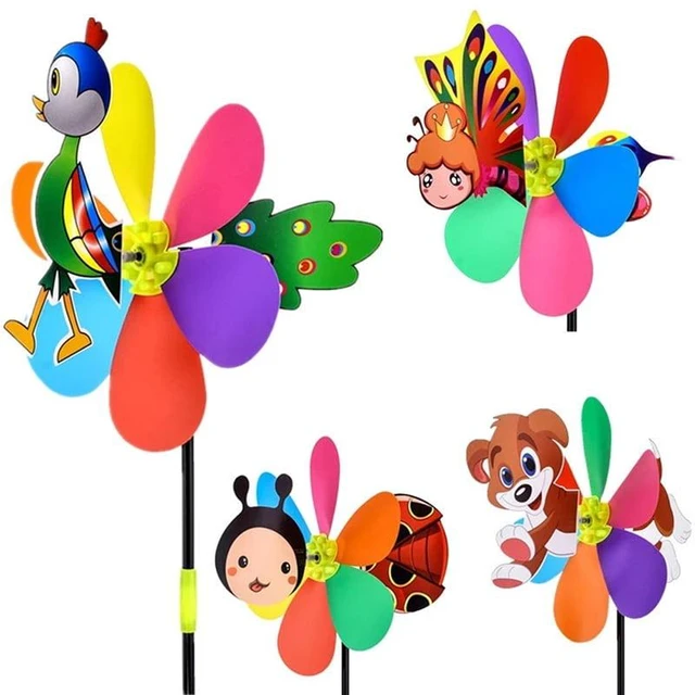 Alt view image 2 of 7 - Six Colors Three-dimensional Animal Bee Windmill Cartoon Children Toys Home Garden Decoration Wind Spinner Whirligig Yard Decor