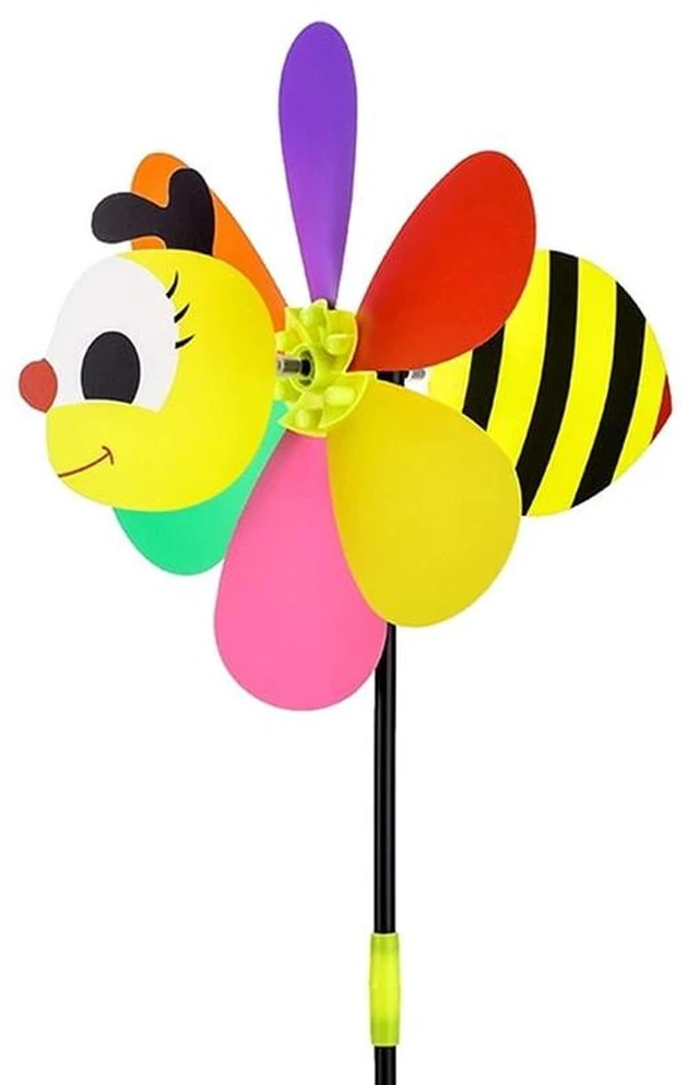 Alt view image 3 of 7 - Six Colors Three-dimensional Animal Bee Windmill Cartoon Children Toys Home Garden Decoration Wind Spinner Whirligig Yard Decor