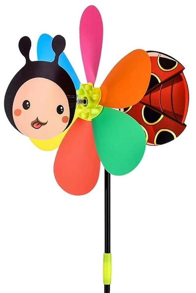 Alt view image 4 of 7 - Six Colors Three-dimensional Animal Bee Windmill Cartoon Children Toys Home Garden Decoration Wind Spinner Whirligig Yard Decor