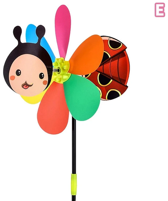 Main image of Six Colors Three-dimensional Animal Bee Windmill Cartoon Children Toys Home Garden Decoration Wind Spinner Whirligig Yard Decor