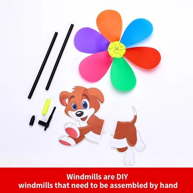 Alt view image 6 of 7 - Six Colors Three-dimensional Animal Bee Windmill Cartoon Children Toys Home Garden Decoration Wind Spinner Whirligig Yard Decor