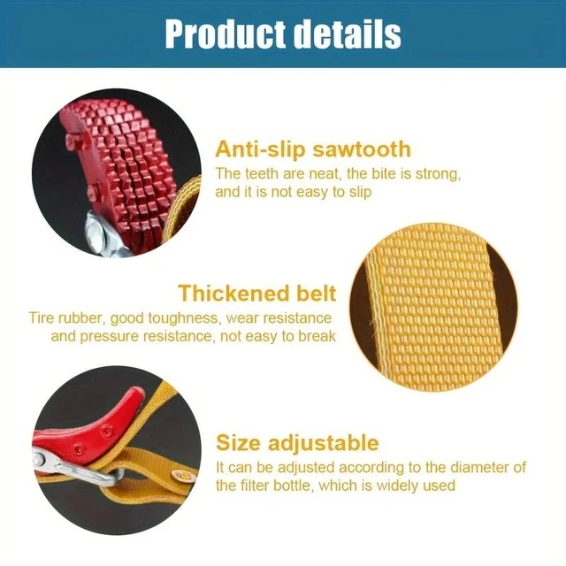 Alt view image 4 of 5 - Belt Wrench Oil Filter Puller Strap Spanner Chain Wrench Strap Opener Adjustable Strap Opener Cartridge Disassembly Tool