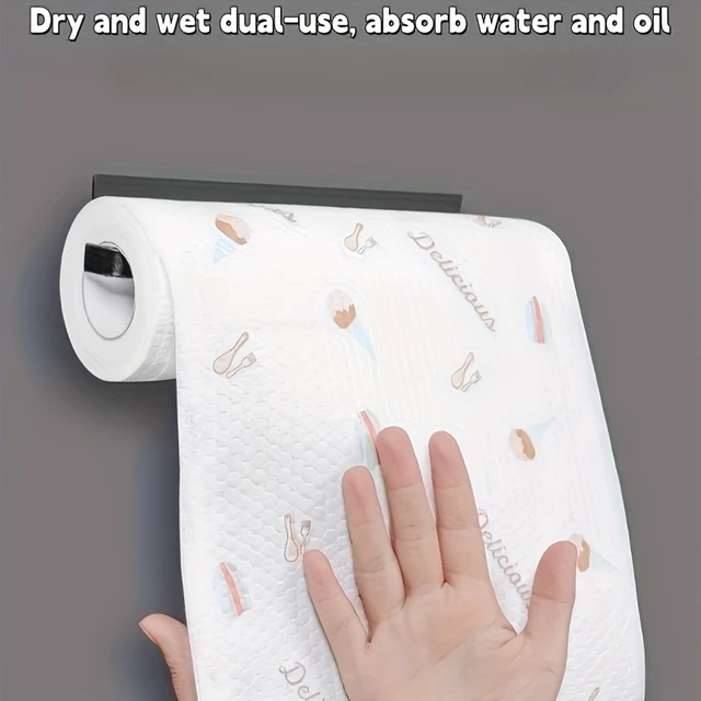Alt view image 2 of 7 - 50 100pcs/roll Dishcloth Absorbent Thickened Kitchen Paper Dry Wet Use Non Greasy Random Pattern for Sink Cleaning Dishwashing