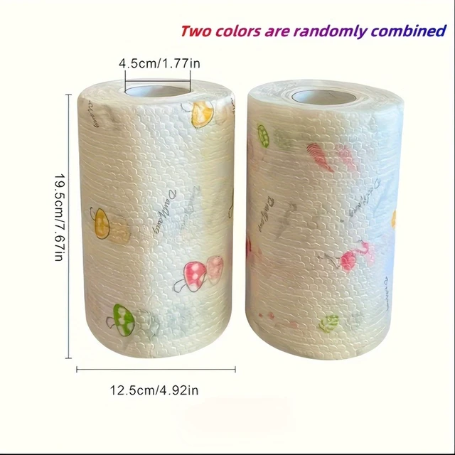 Alt view image 4 of 7 - 50 100pcs/roll Dishcloth Absorbent Thickened Kitchen Paper Dry Wet Use Non Greasy Random Pattern for Sink Cleaning Dishwashing