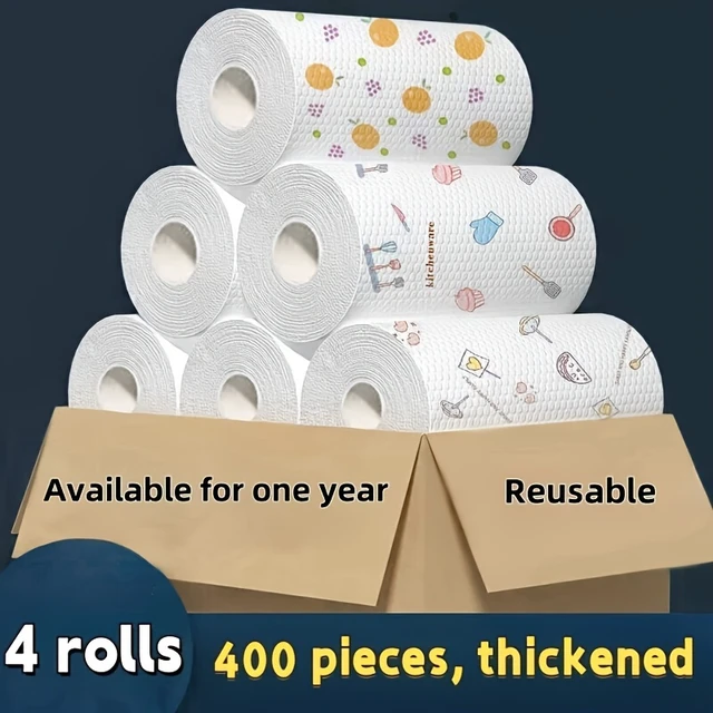 Alt view image 5 of 7 - 50 100pcs/roll Dishcloth Absorbent Thickened Kitchen Paper Dry Wet Use Non Greasy Random Pattern for Sink Cleaning Dishwashing