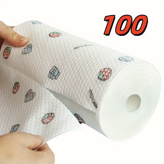 Alt view image 3 of 7 - 50 100pcs/roll Dishcloth Absorbent Thickened Kitchen Paper Dry Wet Use Non Greasy Random Pattern for Sink Cleaning Dishwashing