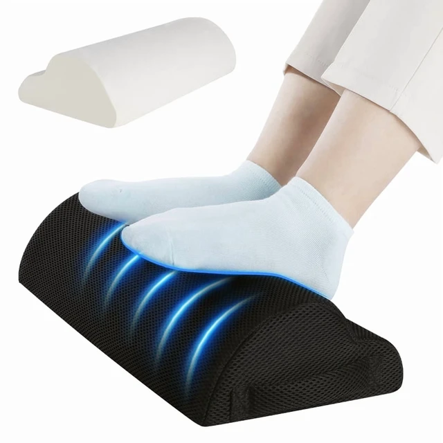 Alt view image 2 of 7 - Memory Foam Office Foot Stool & Under Desk Footrest Leg Elevation Pillow for Gaming & Home Office