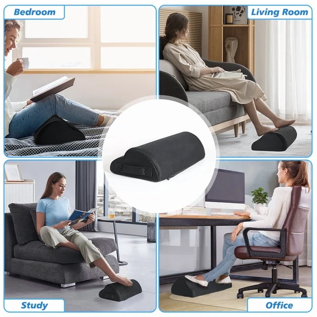 Alt view image 7 of 7 - Memory Foam Office Foot Stool & Under Desk Footrest Leg Elevation Pillow for Gaming & Home Office
