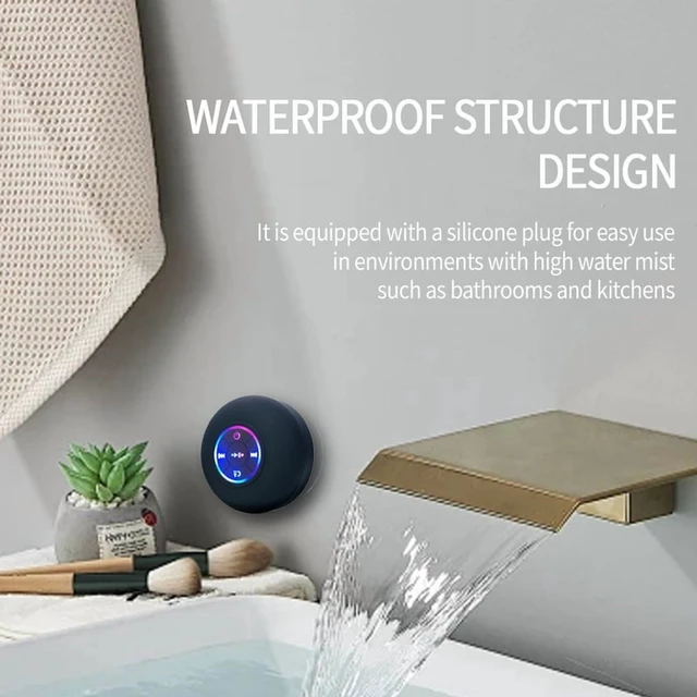 Alt view image 3 of 7 - Portable Wireless Bluetooth Speaker LED Light IPX4 Waterproof Loudspeaker Outdoor Bathroom Large Suction Cup Stereo Sound Box
