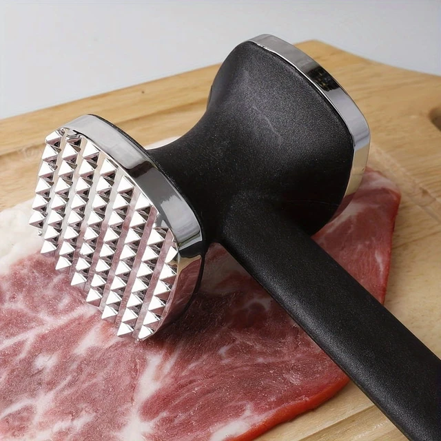 Alt view image 3 of 7 - Heavy Duty Kitchen Meat Tenderizer Hammer with Rubber Grip, Stainless Steel Head for Effortless Pounding and Tenderizing