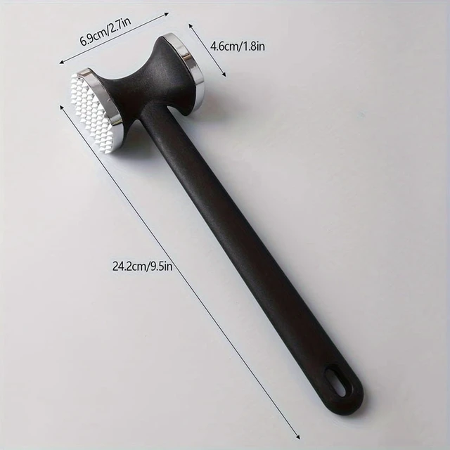 Alt view image 4 of 7 - Heavy Duty Kitchen Meat Tenderizer Hammer with Rubber Grip, Stainless Steel Head for Effortless Pounding and Tenderizing