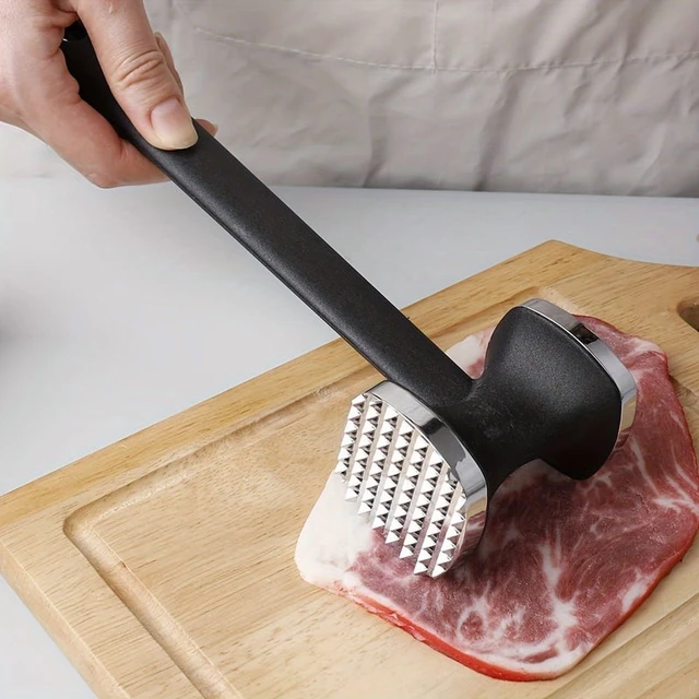 Alt view image 6 of 7 - Heavy Duty Kitchen Meat Tenderizer Hammer with Rubber Grip, Stainless Steel Head for Effortless Pounding and Tenderizing