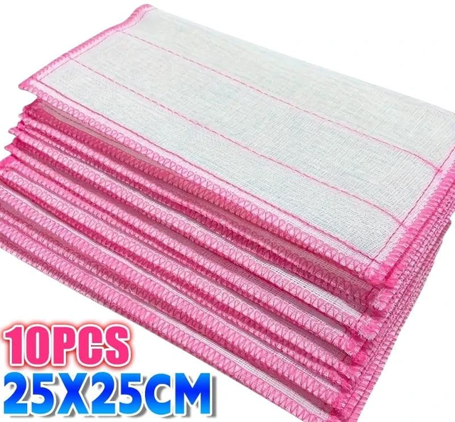Main image of 1-50pcs Anti-Oil Kitchen Towels Cotton Dishcloth Super Absorbent Non-stick Oil Reusable Cleaning Cloth Kitchen Daily Dish Towels