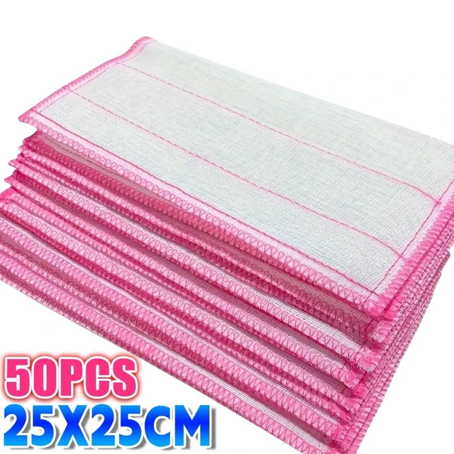 Alt view image 6 of 7 - 1-50pcs Anti-Oil Kitchen Towels Cotton Dishcloth Super Absorbent Non-stick Oil Reusable Cleaning Cloth Kitchen Daily Dish Towels