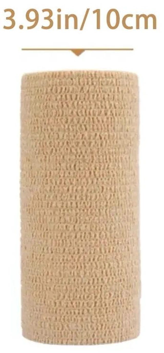 Main image of 10 Rolls Medical Adhesive Bandage Elastic Breathable Sports Self Adhesive Tape Beige Wrap Finger Tape For Wrist Ankle First Aid