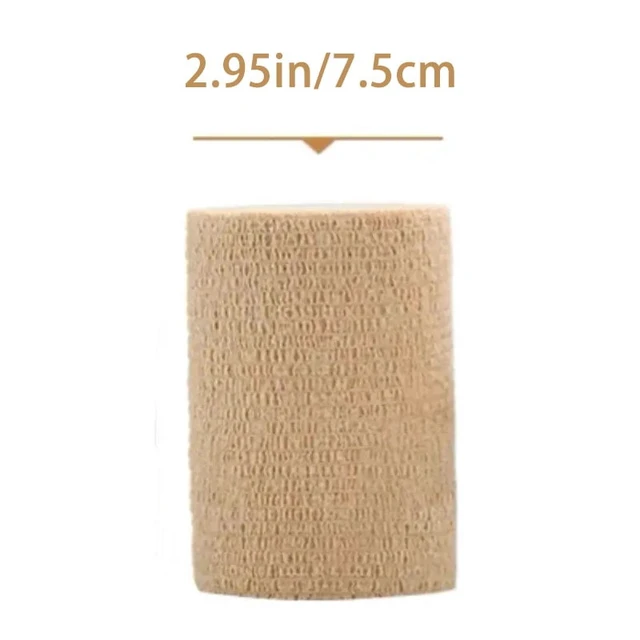 Alt view image 5 of 7 - 10 Rolls Medical Adhesive Bandage Elastic Breathable Sports Self Adhesive Tape Beige Wrap Finger Tape For Wrist Ankle First Aid