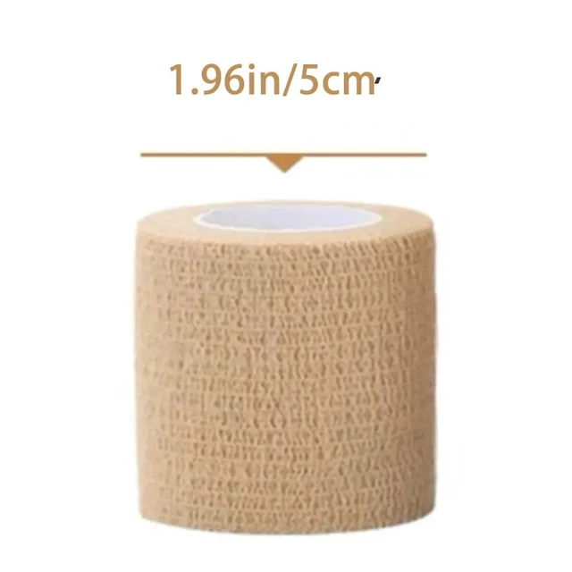 Alt view image 7 of 7 - 10 Rolls Medical Adhesive Bandage Elastic Breathable Sports Self Adhesive Tape Beige Wrap Finger Tape For Wrist Ankle First Aid