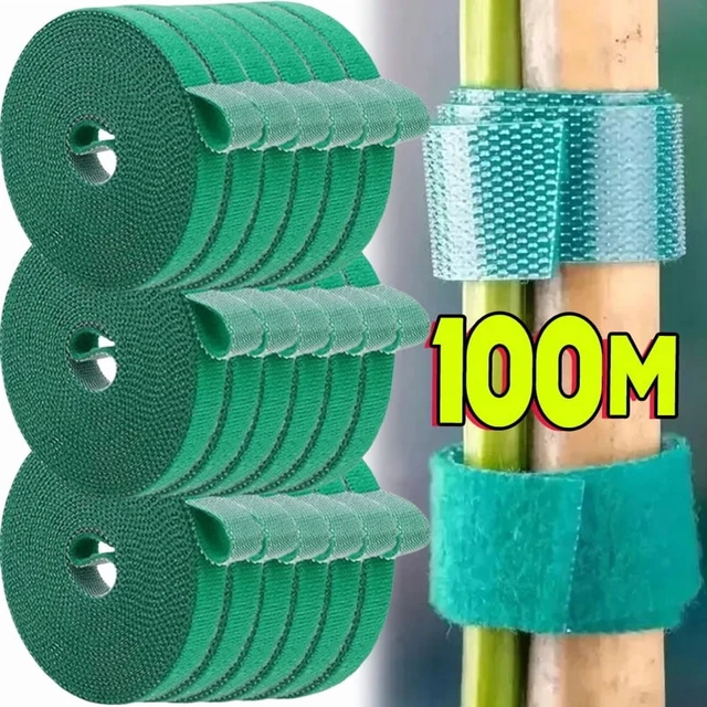 Alt view image 3 of 6 - 1/100M Adjustable Self Adhesive Plant Nylon Cable Tie Plant Hook Loop Support Garden Twine Bandage Reusable Fastener Tape Strips