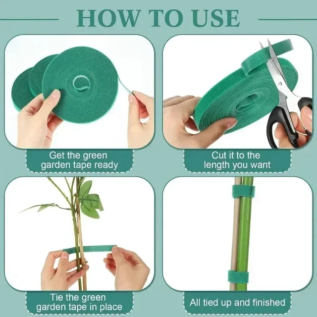 Alt view image 5 of 6 - 1/100M Adjustable Self Adhesive Plant Nylon Cable Tie Plant Hook Loop Support Garden Twine Bandage Reusable Fastener Tape Strips