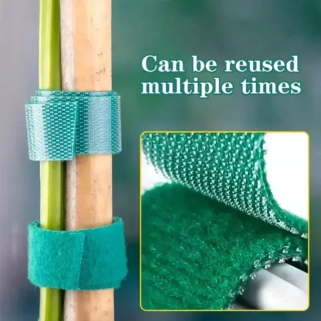 Alt view image 4 of 6 - 1/100M Adjustable Self Adhesive Plant Nylon Cable Tie Plant Hook Loop Support Garden Twine Bandage Reusable Fastener Tape Strips