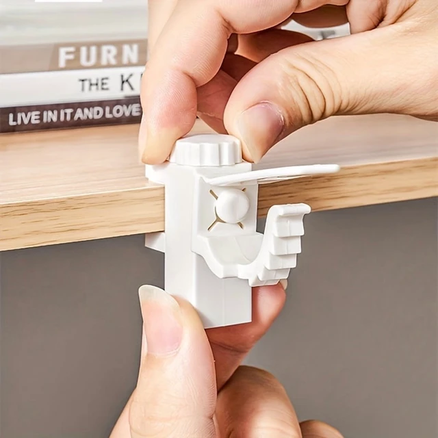 Alt view image 2 of 7 - 2pcs/set Space-Saving Curtain Rod Brackets - Easy Install, Durable Metal Wall Hooks for Home Decor