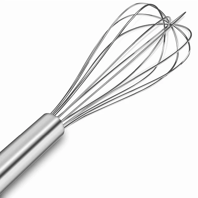 Alt view image 3 of 7 - 8" 10" 12" Egg Whisk Stainless Steel Egg Whisk Kitchen Wire Balloon Whisk Milk Egg Beater Egg Mixing Mixer Tools KC0231