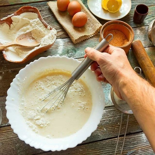 Alt view image 4 of 7 - 8" 10" 12" Egg Whisk Stainless Steel Egg Whisk Kitchen Wire Balloon Whisk Milk Egg Beater Egg Mixing Mixer Tools KC0231
