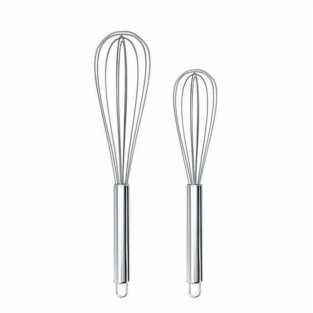 Alt view image 5 of 7 - 8" 10" 12" Egg Whisk Stainless Steel Egg Whisk Kitchen Wire Balloon Whisk Milk Egg Beater Egg Mixing Mixer Tools KC0231