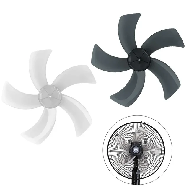 Alt view image 2 of 7 - 16 Inch Household Plastic Fan Blade Five Leaves With Nut Cover For Pedestal Standing Pedestal Fan Blades Accessories