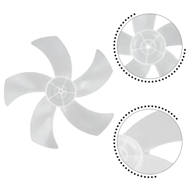 Alt view image 5 of 7 - 16 Inch Household Plastic Fan Blade Five Leaves With Nut Cover For Pedestal Standing Pedestal Fan Blades Accessories