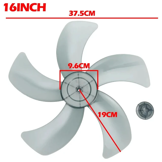 Alt view image 6 of 7 - 16 Inch Household Plastic Fan Blade Five Leaves With Nut Cover For Pedestal Standing Pedestal Fan Blades Accessories