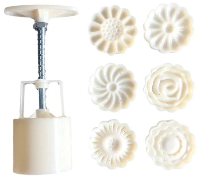 Main image of Mooncake Mold Set, 6 Pieces Of 50g Pattern Seal, Suitable For Mid-Autumn Cakes, Diy Cookies, Flower Dessert Making Tools