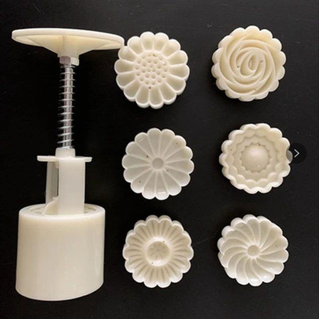 Alt view image 4 of 7 - Mooncake Mold Set, 6 Pieces Of 50g Pattern Seal, Suitable For Mid-Autumn Cakes, Diy Cookies, Flower Dessert Making Tools