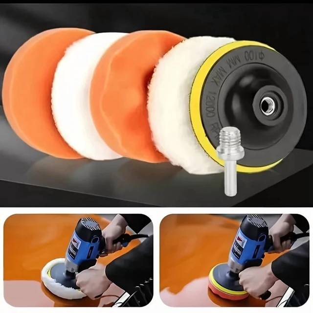 Alt view image 2 of 7 - 4-5Inch Car Polishing and Waxing Set, 100mm Multi-Functional Buffing Pads Kit - Soft Sponge, Wool Pad, and Ball Polishing Disc