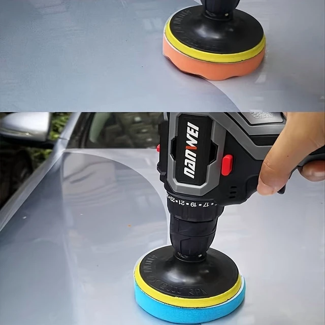 Alt view image 4 of 7 - 4-5Inch Car Polishing and Waxing Set, 100mm Multi-Functional Buffing Pads Kit - Soft Sponge, Wool Pad, and Ball Polishing Disc